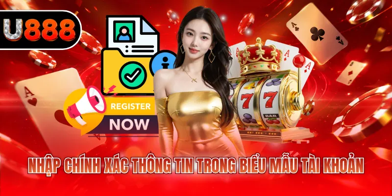 Nhập chính xác thông tin trong biểu mẫu tài khoản